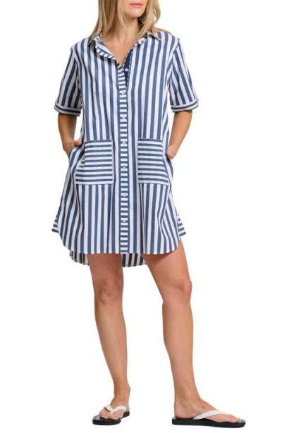 Shirty Clara Striped Minidress In Blue