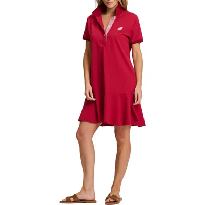 Shirty Football Polo Dress In Dark Red