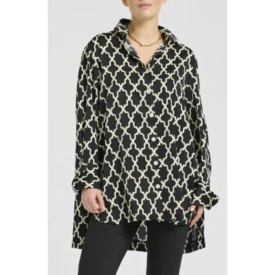 Shirty Marnie Oversized Printed Shirt In Moroccan Print