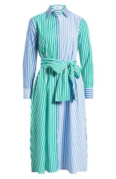 Shirty Mixed Stripe Long Sleeve Shirtdress In Multi