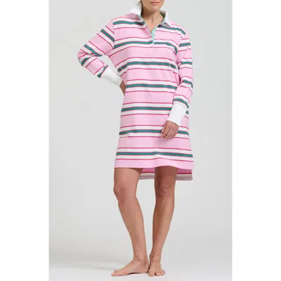 Shirty Robbie Summer Rugby Stripe Cotton Jersey Dress In Pink
