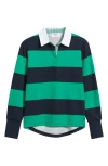 Shirty Rugby Stripe Cotton Sweatshirt In Green