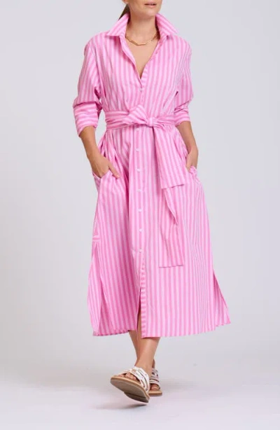 Shirty Stripe Oversize Long Sleeve Cotton Poplin Shirtdress
