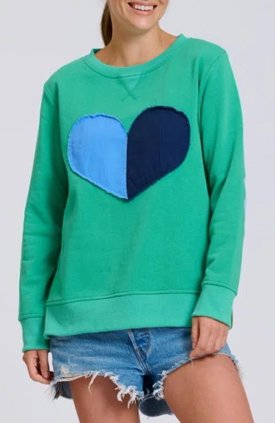 Shirty Zipside Nautical Anchor Sweatshirt In Green