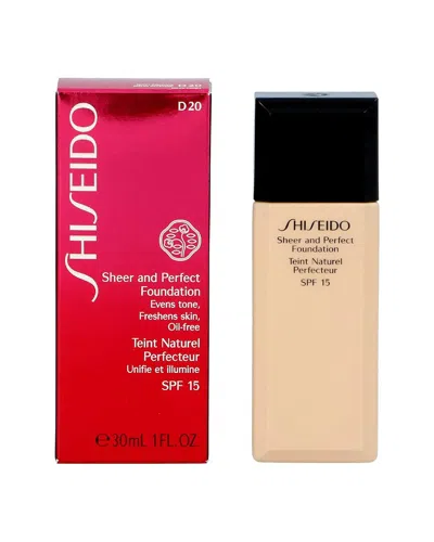Shiseido 1oz D20 Rich Brown Sheer And Perfect Foundation Spf 18 In Yellow