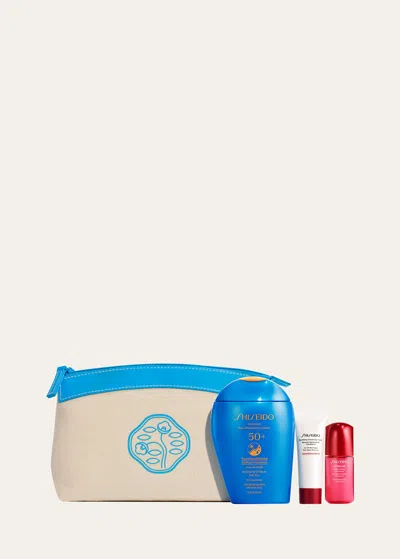 Shiseido Limited Edition Active Sun Protection Set ($79 Value) In White