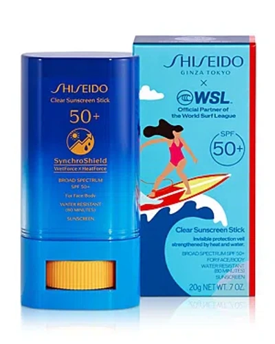 Shiseido Limited Edition World Surf League Clear Sunscreen Stick Spf 50+ 0.7 Oz. In White