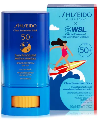 Shiseido Limited-edition World Surf League Clear Sunscreen Stick Spf 50+, 20 G In White