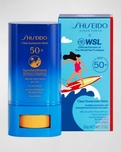 Shiseido Limited Edition World Surf League Clear Sunscreen Stick Spf 50+, 20g In White