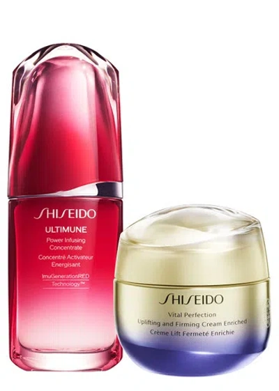 Shiseido Ultimune & Uplifting And Firming Set In White