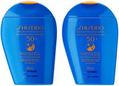 Shiseido Ultra Sun Protector Lotion Duo, 2 X 150 ml In Blue