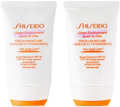 Shiseido Urban Environment Fresh Moisture Sunscreen Duo, 2 X 50 ml In White