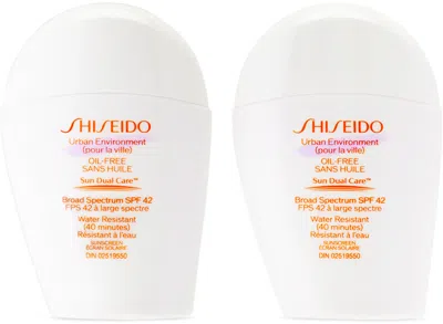 Shiseido Urban Environment Oil-free Sunscreen Duo, 2 X 30 ml In White