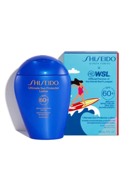 Shiseido X World Surf League Ultimate Sun Protector Lotion Spf 60+ Sunscreen, 5.07 oz In White