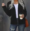 Shiying Braided Details Cardigan In Black