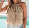 Shiying Fashion Daisy Pattern Flowy Tank In Khaki In Gray