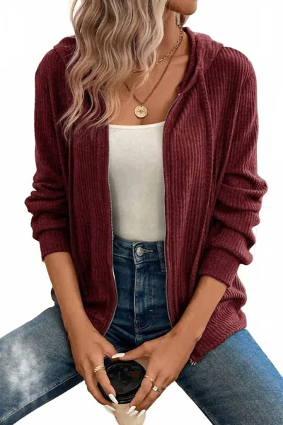 Shiying Fashion Women's Kaila Drawstring Hoodie In Red