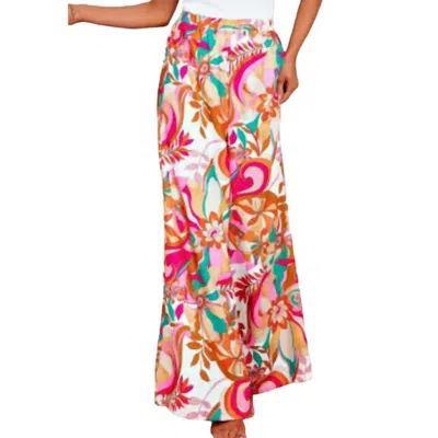 Shiying Floral Print Wide Pants In Pink In Multi