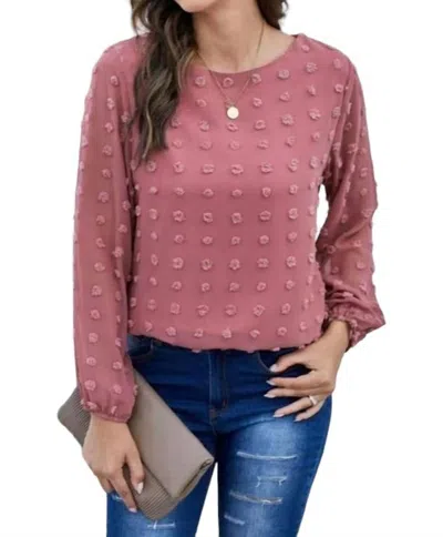 Shiying Swiss Dot Blouse In Faded Rose In Pink