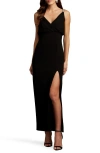 Sho By Tadashi Shoji Beaded Strap Gown In Black