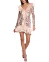 Sho By Tadashi Shoji Sequin Ruffle Long Sleeve Cocktail Dress In Pink