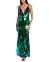 Sho By Tadashi Shoji Sequin Strappy Mermaid Gown In Green