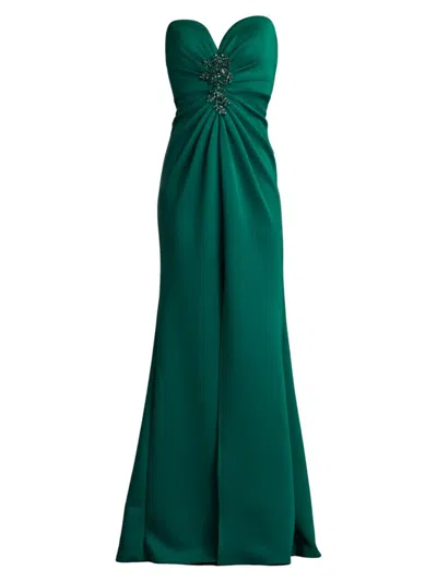 Sho By Tadashi Shoji Women's Sweetheart Slit-front Gown In Jungle