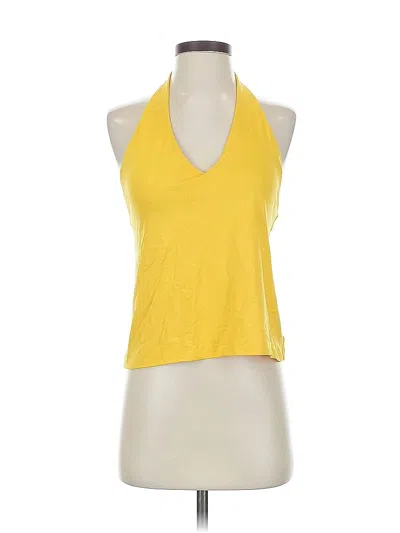 Pre-owned Shock Absorber Tank Top Yellow Halter Neckline Tops