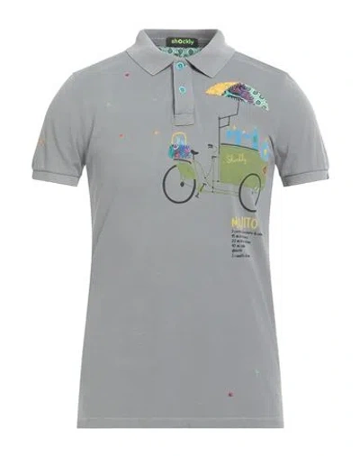 Shockly Man Polo Shirt Grey Size M Cotton In Gray