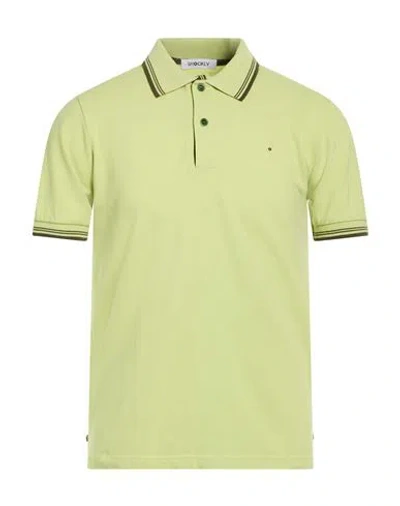 Shockly Man Polo Shirt Lime Green Size M Cotton, Elastane