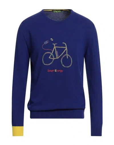 Shockly Man Sweater Bright Blue Size 42 Wool, Viscose, Polyamide, Cashmere