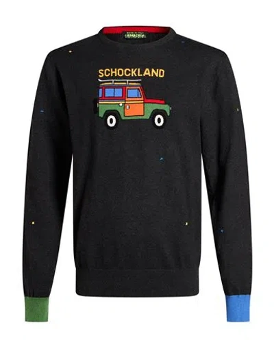 Shockly Man Sweater Charcoal Size 50 Cotton, Cashmere In Black