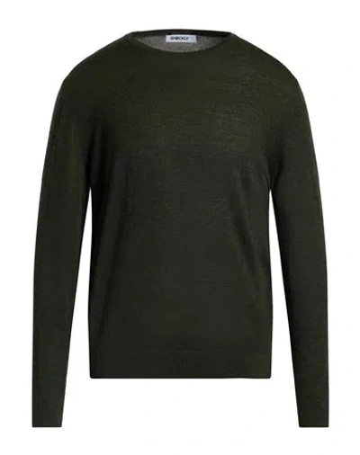 Shockly Man Sweater Dark Green Size 46 Merino Wool