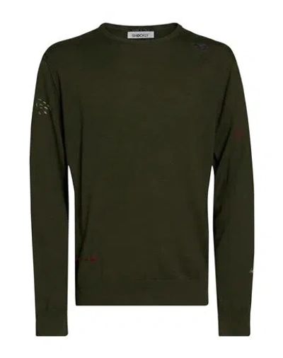 Shockly Man Sweater Dark Green Size 48 Merino Wool, Acrylic