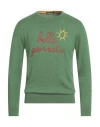 Shockly Man Sweater Green Size 38 Cotton, Cashmere In Multi