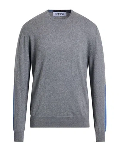 Shockly Man Sweater Grey Size 46 Cotton, Cashmere In Blue