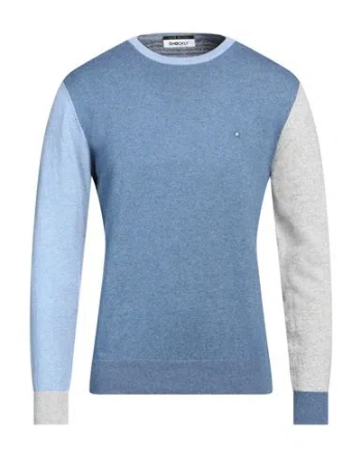 Shockly Man Sweater Light Blue Size 38 Cotton, Cashmere