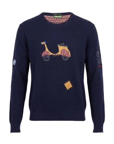 Shockly Man Sweater Midnight Blue Size 40 Wool, Viscose, Polyamide, Cashmere