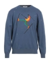 Shockly Man Sweater Slate Blue Size 42 Cotton, Cashmere In Blue