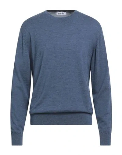 Shockly Man Sweater Slate Blue Size 46 Cotton