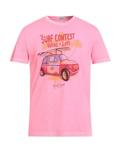 Shockly Man T-shirt Pink Size M Cotton