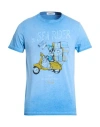 Shockly Man T-shirt Light Blue Size S Cotton