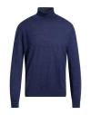 Shockly Man Turtleneck Navy Size 46 Merino Wool In Blue