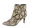 Shoe La La Women's Kitten Heel Bootie In Snake Skin In Multi