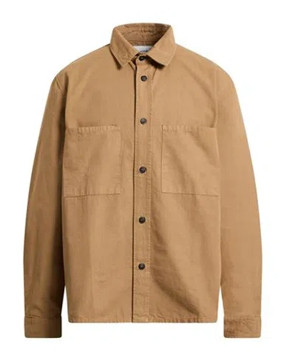 Shoe® Shoe Man Shirt Camel Size Xl Cotton In Brown