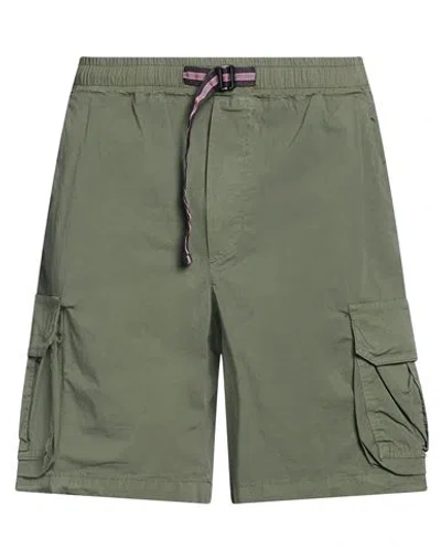 Shoe® Shoe Man Shorts & Bermuda Shorts Military Green Size L Cotton, Elastane