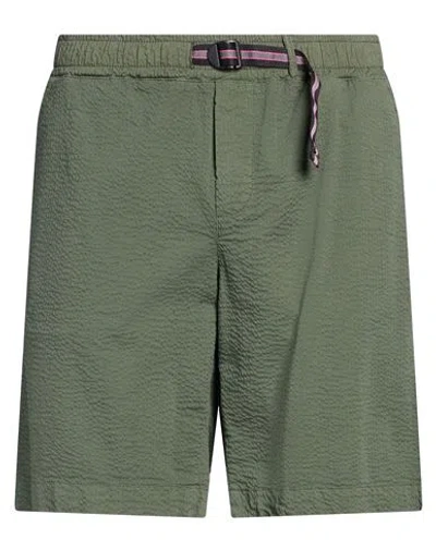 Shoe® Shoe Man Shorts & Bermuda Shorts Military Green Size L Cotton, Elastane