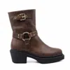 Shoe The Bear Amina Biker Boots In Dark Brown In Brown