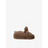 Shoe The Bear Dark Brown Kids' Aviaja Reindeer Faux-fur Slippers Eur 30 / 12 Uk In Brown