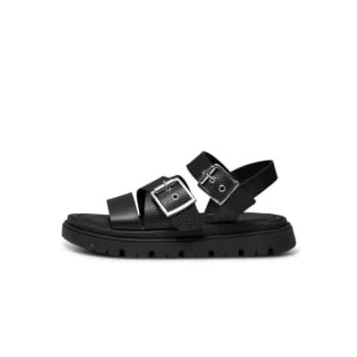 Shoe The Bear Rebecca Buckle Leather Sandal In Black